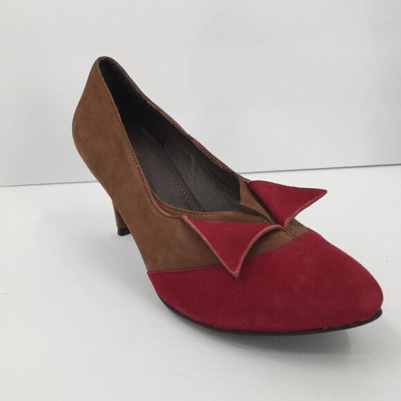 Pilcro and the Letter press Kaila brown suede pumps shoe Anthropologie heel 7 - Picture 3 of 8